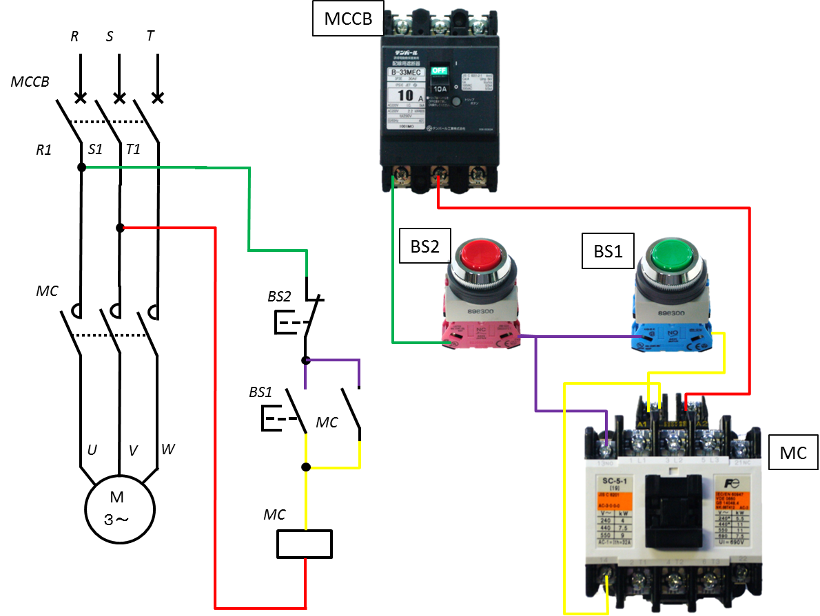 図と写真で解説！電磁接触器、開閉器の配線方法