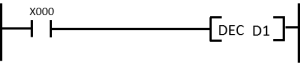 シーケンサのラダー図例-DEC命令